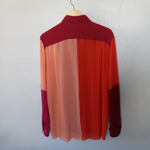 Dolce & Gabbana Silk Georgette Colorblock Patchwork Shirt 46IT/10US - Picture 10 of 16